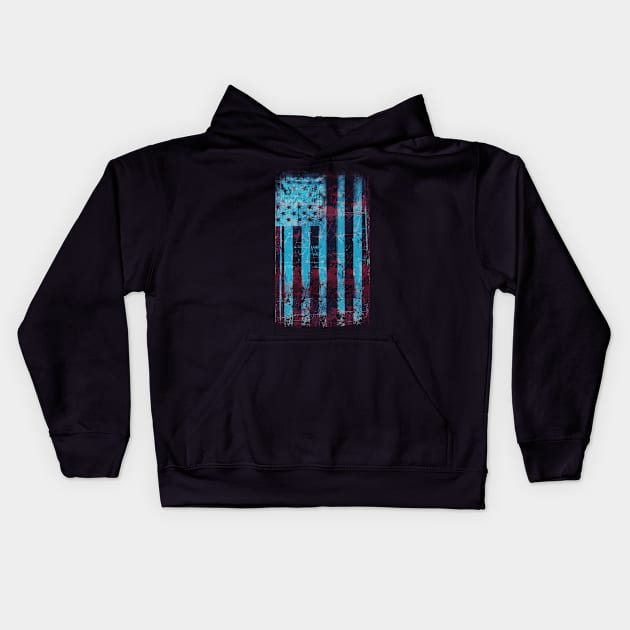 Distressed American Flag Kids Hoodie by Scar